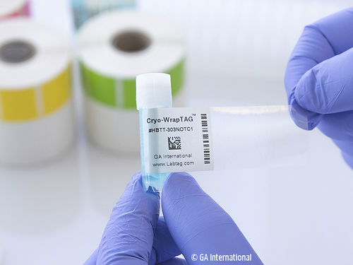 Etichetta per provette criogeniche - Cryo-WrapTAG™ - GA International - per tubi di microcentrifuga / per flaconi / criogenica