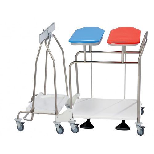 Carrello portabiancheria per sacchi sporchi - AXLBC2SCP/H - MECHIN - medico / da trasporto / con cestello per rifiuti
