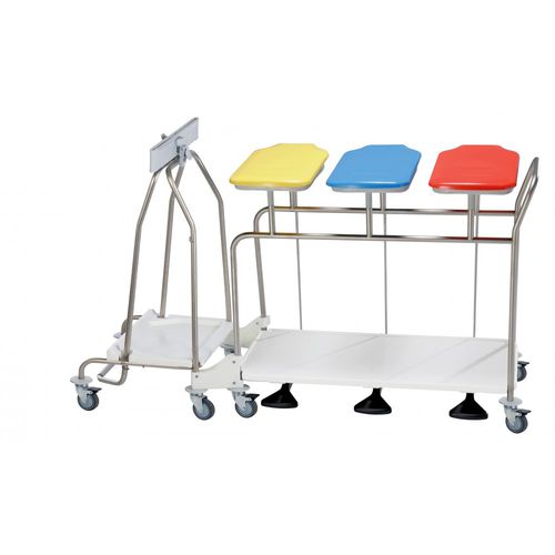 Carrello portabiancheria per sacchi sporchi - AXLBC3SCP/H - MECHIN - medico / di pulizia / portarifiuti