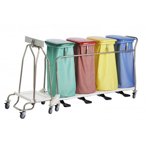 Carrello portabiancheria per sacchi sporchi - AXLBCQSCP/H - MECHIN - medico / di pulizia / portarifiuti