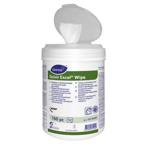 Salvietta detergente 160 pezzi - OXIVIR EXCEL WIPES 160pc - DIVERSEY - per pavimenti e altre superfici