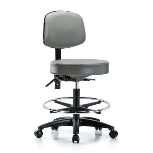 Sgabello per struttura sanitaria - LRC51343 - LABRepCo - ad altezza regolabile / con rotelle / con schienale