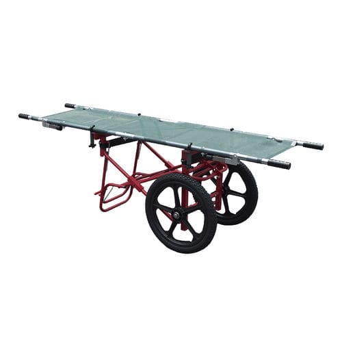 Barella con carrello da trasporto - AmbuCarrier  - First Line Technology LLC - manuale / ad altezza regolabile / ripieghevole