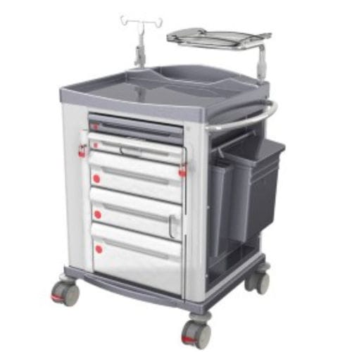 Carrello medico - KSM-EM1 - Karrel Health Solutions - di emergenza / portabombole di ossigeno / per defibrillatore
