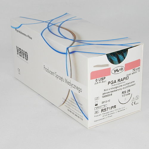 Filo di sutura assorbibile - PGA RAPID - Przedsiębiorstwo YAVO - per chirurgia generale / per chirurgia delle piaghe / per chirurgia pediatrica generale