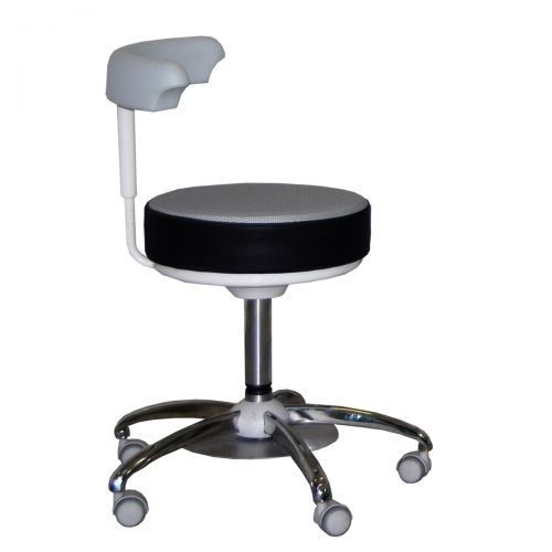 Sgabello per struttura sanitaria - HP Gel - BTC - Medical Equipment - con rotelle / con schienale / in acciaio inossidabile