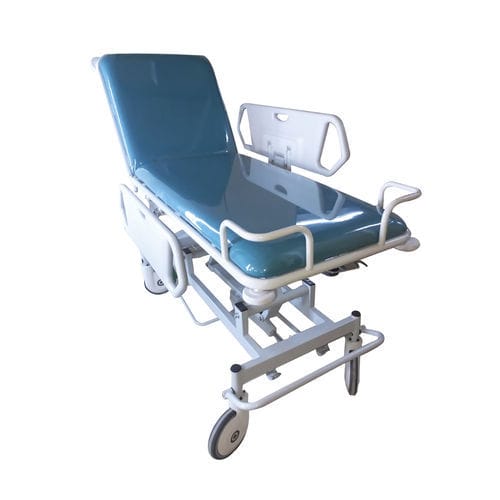 Barella con carrello da trasporto - Sté AMEL - idraulica / ad altezza regolabile / a 2 sezioni