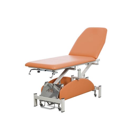Lettino da visita elettrico - HVE - Sté AMEL - ad altezza regolabile / con schienale regolabile / 2 sezioni