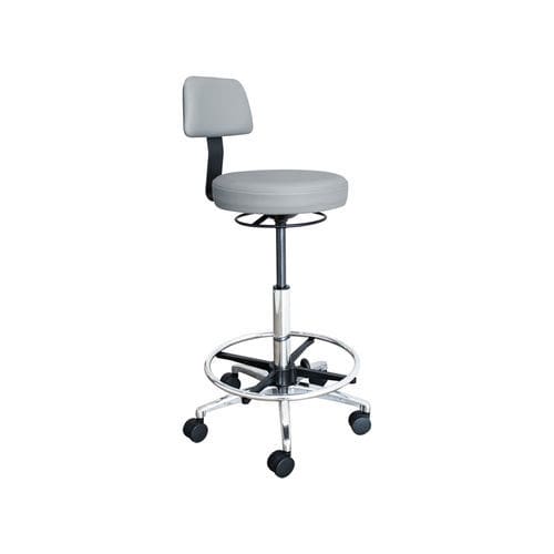 Sgabello per struttura sanitaria - Volta High - Forme Medical - girevole / con rotelle / con schienale