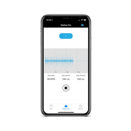Applicazione iOS di condivisione - Stethee Pro App - M3DICINE - di registrazione / per auscultazione / per smartphone