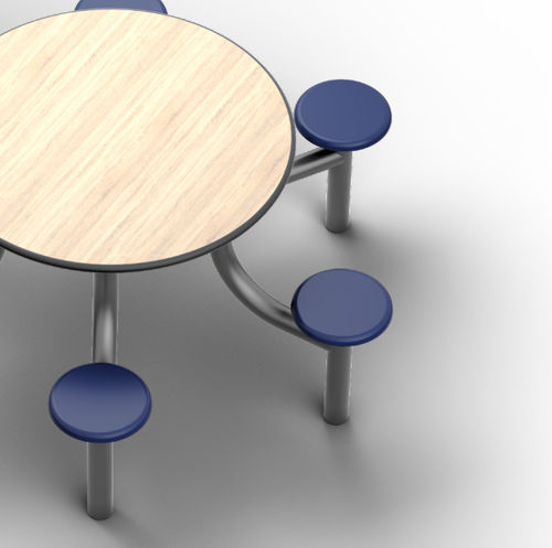 Tavolo da pranzo - Cranium Medical Products - rotondo / fisso / con sedute integrate