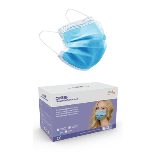 Mascherina chirurgica a coppa - QSS - USM Healthcare Medical Devices Factory - blu / bianca / in tessuto non tessuto