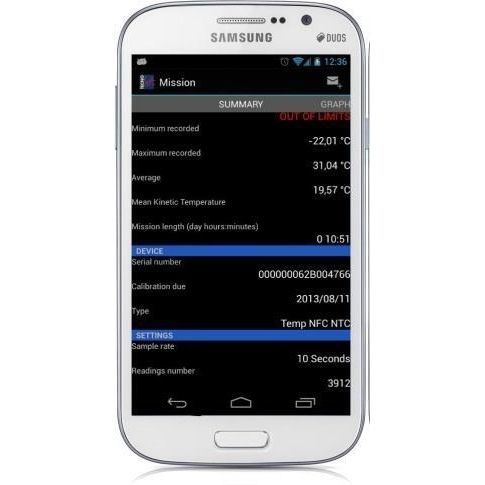Applicazione android per banca del sangue - OMB.-T - M.&G. INTL srl - per catena del freddo / per registratore di temperatura / per centro emotrasfusionale
