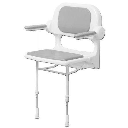 Sedile per doccia con braccioli - 02130P - AKW Medicare - con schienale / pieghevole / a muro