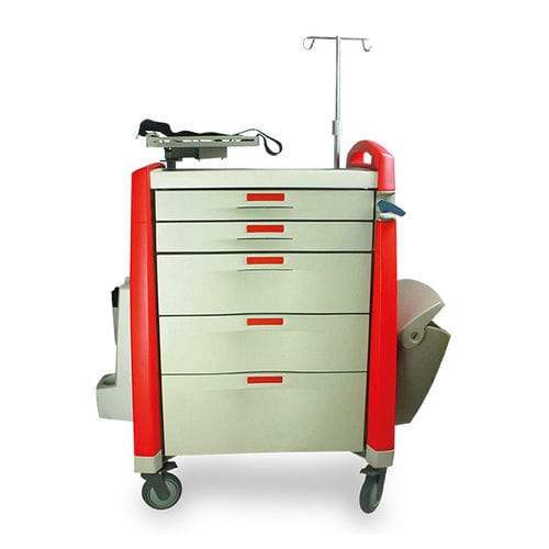 Carrello medico - CC 01 - Tali Medical - di emergenza / per strumenti / 5 cassetti