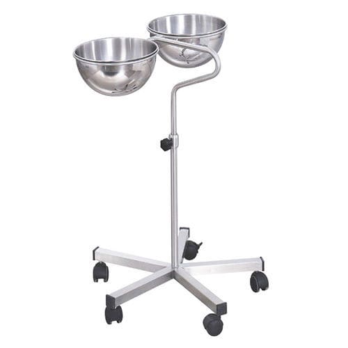Porta-catino con due catini - BS01 - Tali Medical - con rotelle / in acciaio inossidabile