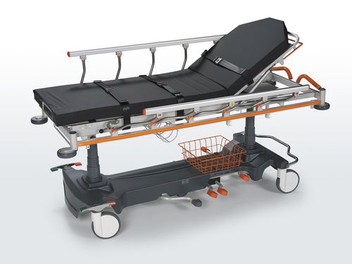 Barella con carrello di emergenza - 6000 Series - HNT Medical - passamalati / di trasferimento / idraulica