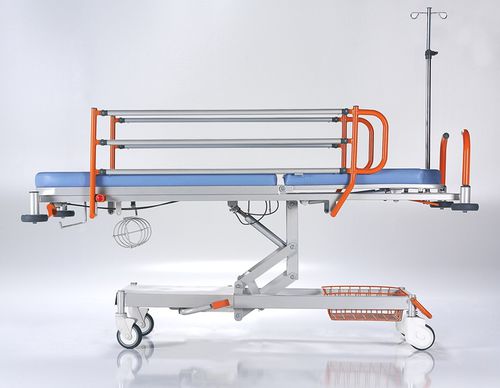 Barella con carrello da trasporto - NTCR SD 01 - HNT Medical - idraulica / ad altezza regolabile / con schienale regolabile