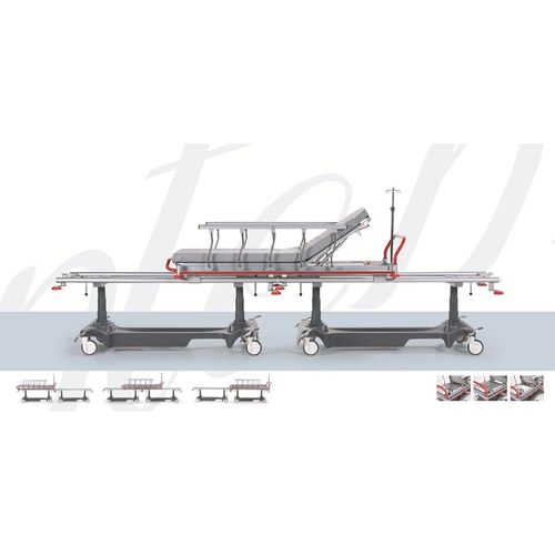 Barella con carrello passamalati - SD 06 - HNT Medical - di trasferimento / manuale / con schienale regolabile