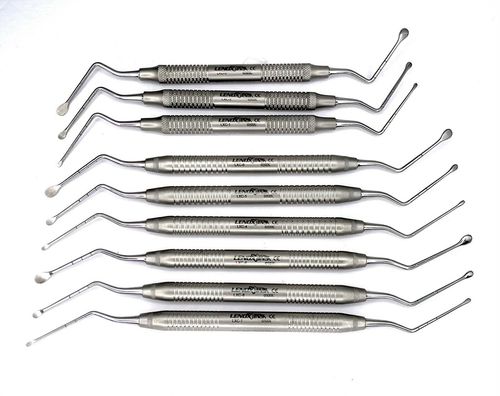 Curetta per chirurgia odontoiatrica - LXC-9 - Lenox Instrumentation - per ossa / di Lucas / curva