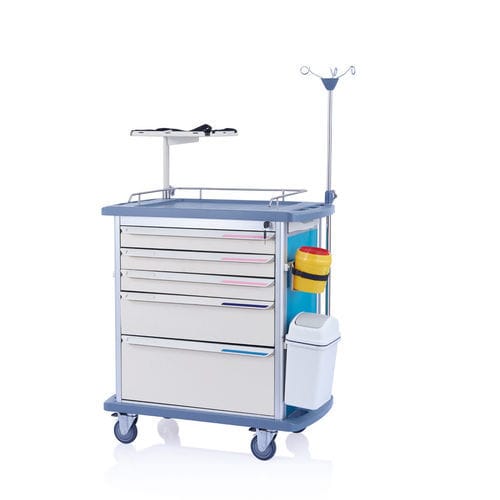 Carrello di emergenza - W3950 - Sichuan Yufeng Medical Equipment Co., Ltd. - per terapia intensiva / ospedaliero / per dispositivi medici
