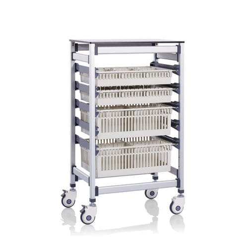 Carrello di trasferimento - P2601 - Sichuan Yufeng Medical Equipment Co., Ltd. - in alluminio / con cestello / ad una sola colonna