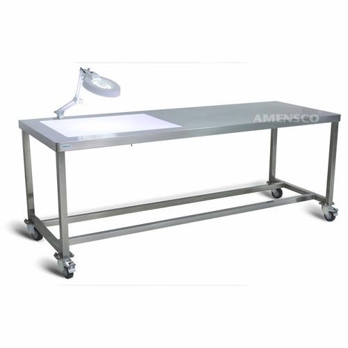 Tavolo per biancheria - AMENSCO MEDICAL TECHNOLOGIES - rettangolare / su rotelle / pieghevole