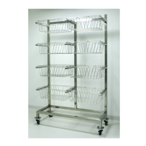 Rack di stoccaggio - AMENSCO MEDICAL TECHNOLOGIES - mobile / doppio / in acciaio inossidabile