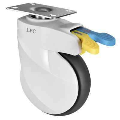 Ruota per letto di ospedale - E202D-P - Longfen Caster - in gomma / con freno