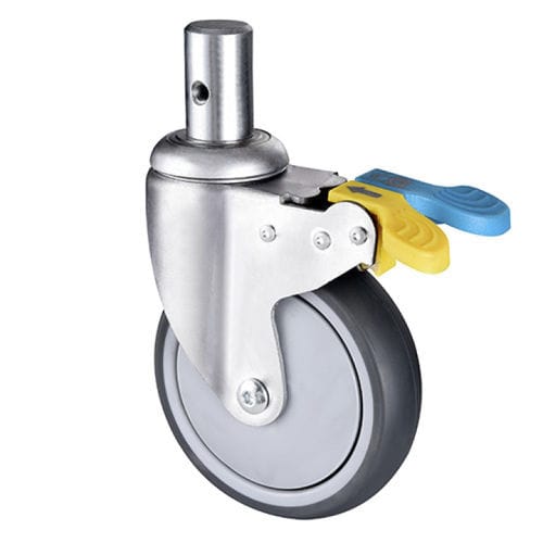 Ruota per carrello medico - E302D-Y - Longfen Caster - per letto di ospedale / con freno