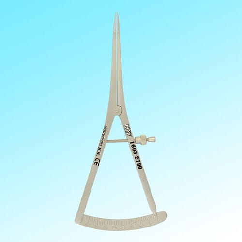 Calibro a corsoio profondimetro odontoiatrico - 1603-2790 - New Surgical Instruments Co. - di Castroviejo / con quadrante / curvo