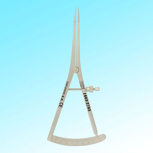 Calibro a corsoio profondimetro odontoiatrico -  1603-2793 - New Surgical Instruments Co. - di Castroviejo / con quadrante / curvo