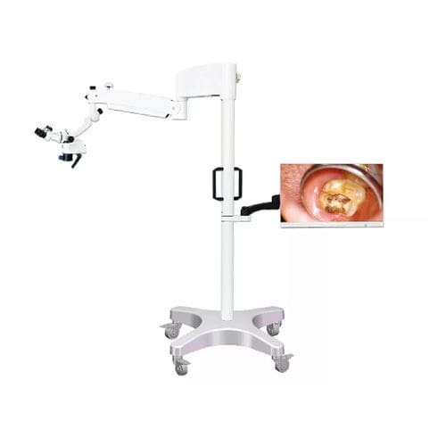 Microscopio operatorio odontoiatrico - DOM-100 - Jiangsu Dynamic Medical Technology - con rotelle