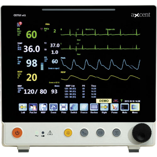 Monitor portatile per paziente - CETUS x12 - aXcent medical - ECG / RESP / TEMP