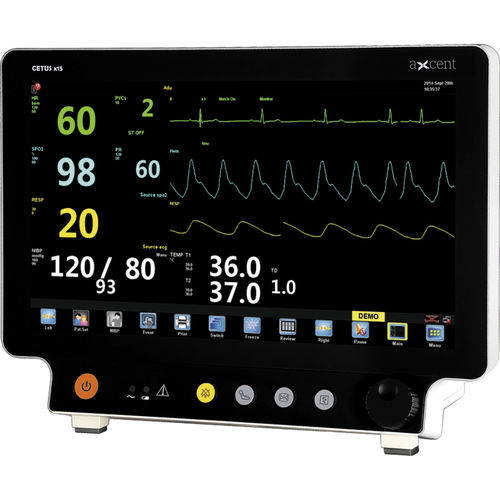 Monitor paziente da tavolo - CETUS x15 - aXcent medical - ECG / RESP / SpO2