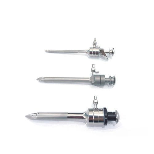 Trocar per laparascopia - 801.008.1 - Zhejiang Geyi Medical Instrument - a lama / con connettore per insufflazione / con camicia