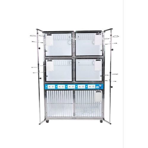 Gabbia veterinaria modulare - KC-05me - EVG - EdenVetGroom - 6 scomparti / con rotelle