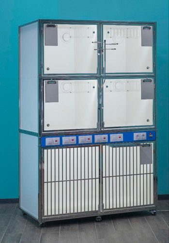 Gabbia veterinaria modulare - KC-05e - EVG - EdenVetGroom - 6 scomparti / con rotelle