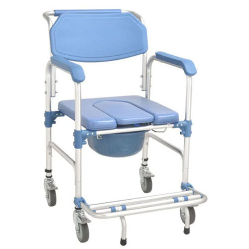 Sedia da toilette con braccioli - Jianlian Homecare Products - con rotelle / con poggiapiedi / pieghevole