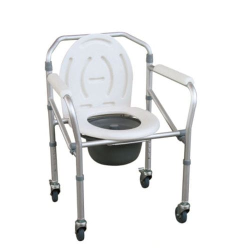 Sedia da toilette con braccioli - JL696L - Jianlian Homecare Products - con rotelle / ad altezza regolabile / pieghevole