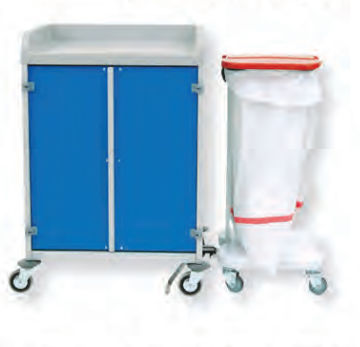 Carrello portabiancheria per biancheria - AISY-CART series - WEPPES Solutions - di pulizia / con piano d’appoggio / con porta