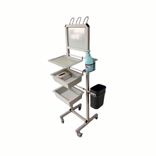Stazione igienizzante con rotelle - HYGISTAND - WEPPES Solutions - con cestello / con glove box / con supporto per gel idroalcolico