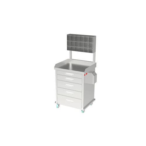 Carrello portamedicinali - TED - BNT - per trattamenti / portarifiuti / in acciaio inossidabile