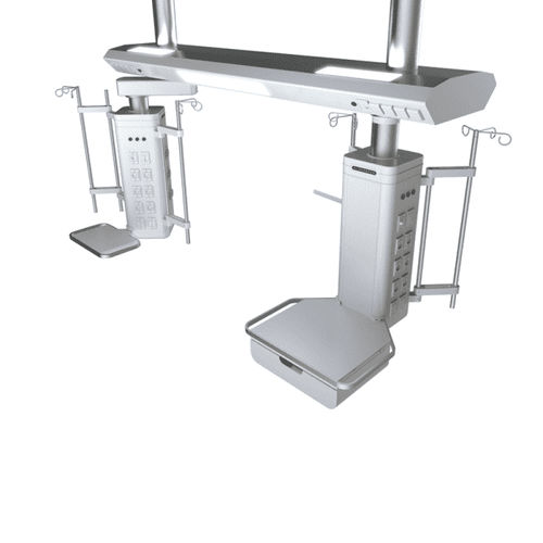 Trave tecnica a soffitto - Silbermann Technologies - per terapia intensiva / con ripiani