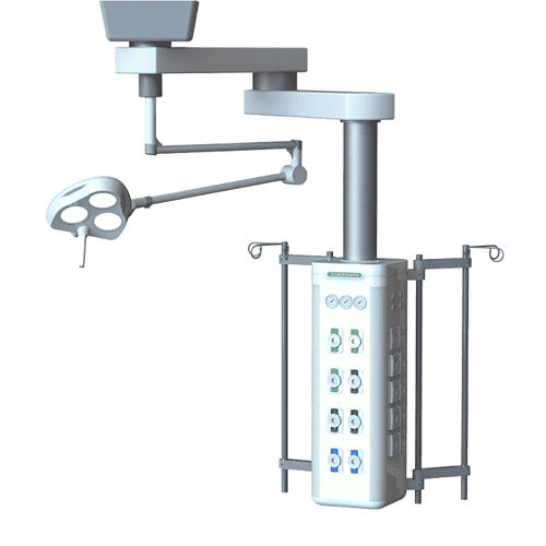 Braccio di distribuzione a soffitto - OSA - Silbermann Technologies - per terapia intensiva / articolato / ad altezza regolabile