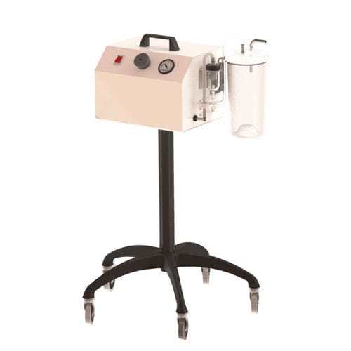 Aspiratore chirurgico elettrico - MINIVAC - Silbermann Technologies - per piccola chirurgia / per drenaggio chirurgico e sbrigliamento / con rotelle