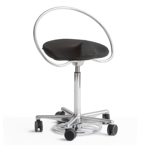 Sgabello per studio odontoiatrico - InCharge Foot Operated - Dynamostol - ad altezza regolabile / con rotelle / nero