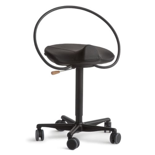 Sgabello per studio odontoiatrico - InCharge Black Office Flex - Dynamostol - ad altezza regolabile / con rotelle / nero