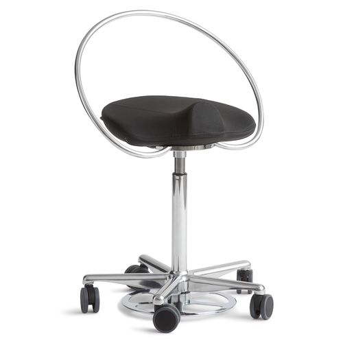 Sgabello per studio odontoiatrico - InCharge Flex Foot-operated - Dynamostol - ad altezza regolabile / con rotelle / nero