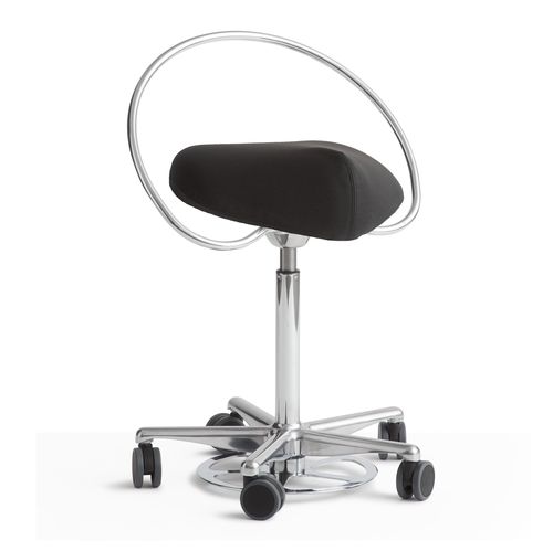 Sgabello per studio odontoiatrico - Classic Foot-operated Ring bar - Dynamostol - ad altezza regolabile / con rotelle / nero